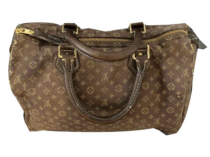 Louis Vuitton Speedy 30 Mini in lino marrone - vista 2