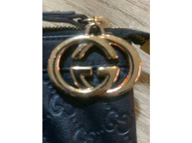 Pochette Gucci GG in pelle nera Nero - vista 3