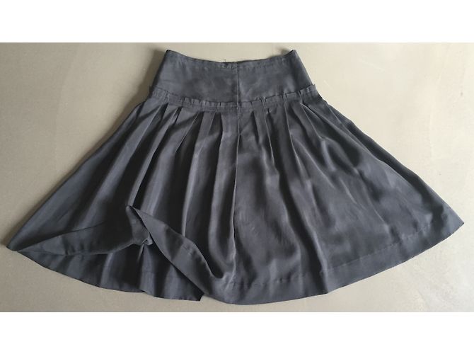 Autre Marque Falda T De Seda Gris Charcoal. 36 Gris antracita - vista 3