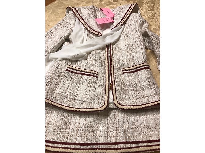 Autre Marque Traje de Falda de Algodón Eggshell Blanco roto - vista 3