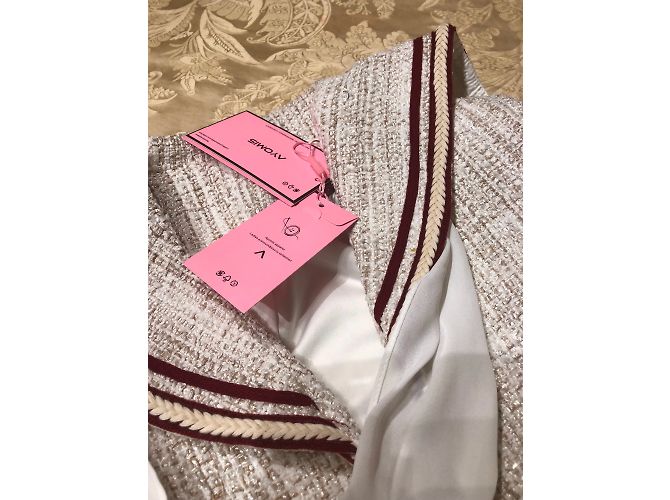 Autre Marque Traje de Falda de Algodón Eggshell Blanco roto - vista 4