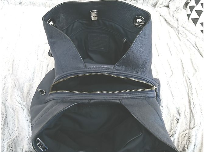 Borsa Coach Edie in pelle blu scuro - vista 2
