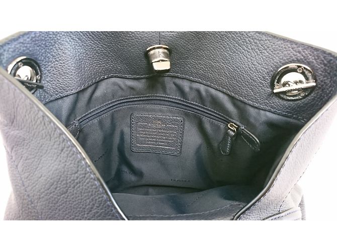 Borsa Coach Edie in pelle blu scuro - vista 4