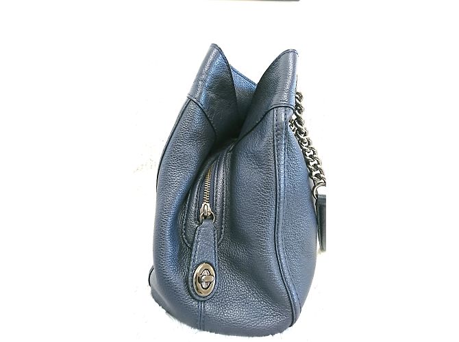 Borsa Coach Edie in pelle blu scuro - vista 5