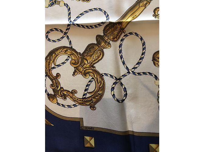 Hermès Lenços Azul Bege Amarelo - vista 2