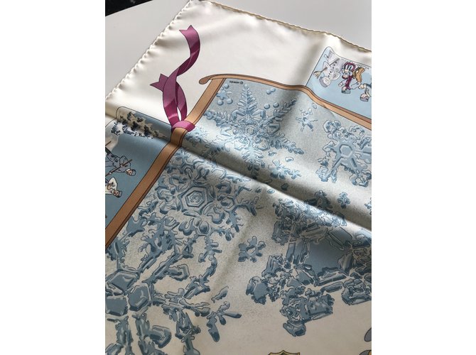 Hermès Schnee von Antan Weiß Blau Grün - Ansicht 2
