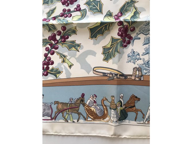 Hermès Schnee von Antan Weiß Blau Grün - Ansicht 4