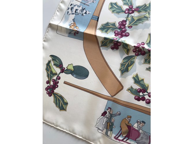 Hermès Schnee von Antan Weiß Blau Grün - Ansicht 5