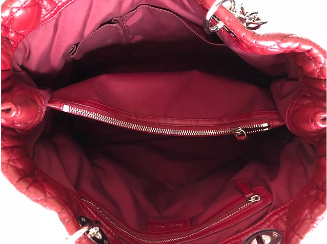 Borsa shopping Dior in pelle rosso scuro Bordò - vista 5