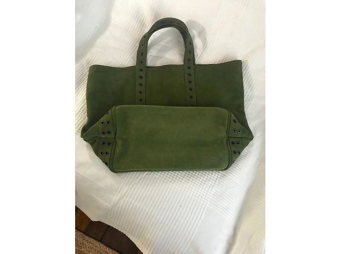 Vanessa Bruno Le Cabas Tote in pelle nabuk kaki Cachi Verde oliva - vista 3