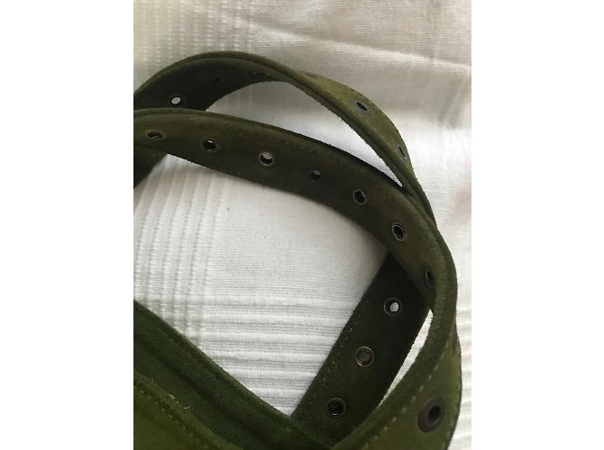 Vanessa Bruno Le Cabas Tote in pelle nabuk kaki Cachi Verde oliva - vista 5