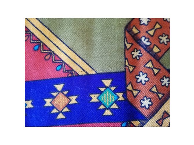 Hermès breiter Kaschmir- und Seidenschal Mehrfarben - Ansicht 10