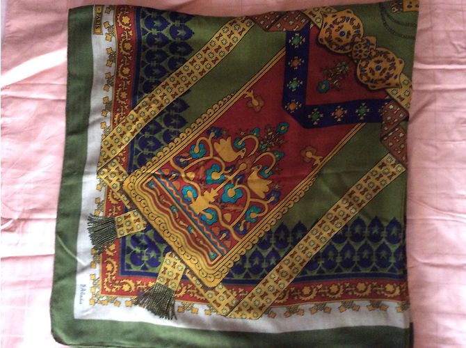 Hermès breiter Kaschmir- und Seidenschal Mehrfarben - Ansicht 3