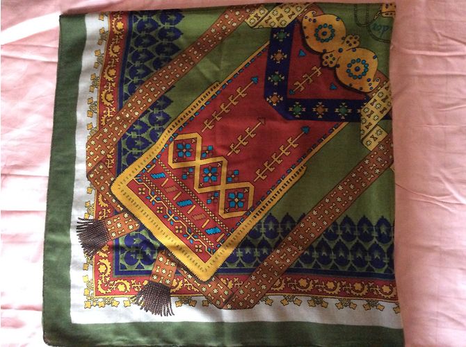 Hermès breiter Kaschmir- und Seidenschal Mehrfarben - Ansicht 5