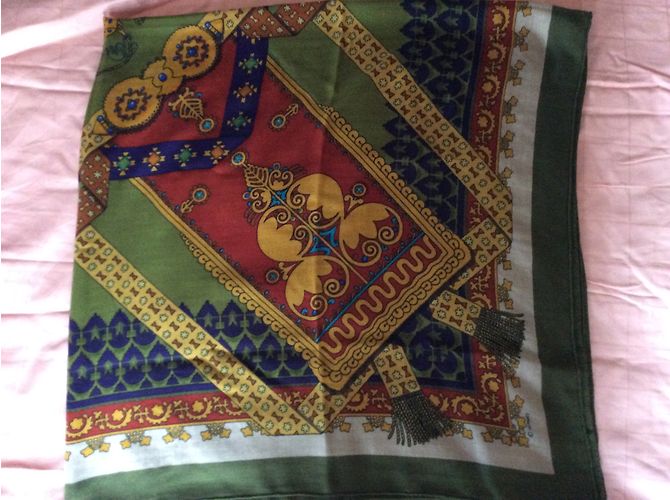 Hermès breiter Kaschmir- und Seidenschal Mehrfarben - Ansicht 6