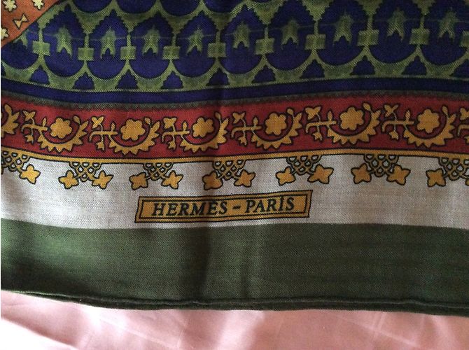 Hermès breiter Kaschmir- und Seidenschal Mehrfarben - Ansicht 7