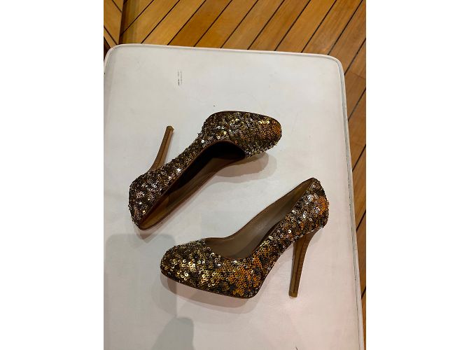 Décolleté D&G in pelle dorata D'oro - vista 2