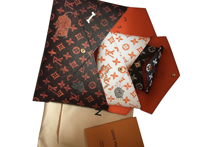 Louis Vuitton Kirigami Castaño Negro Blanco - vista 2