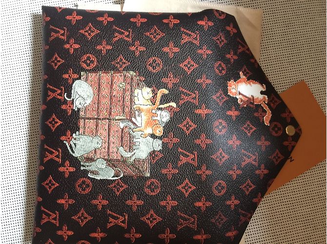 Louis Vuitton Kirigami Castaño Negro Blanco - vista 4
