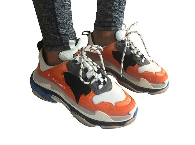 Balenciaga Triple S Sneaker Orange Leder - Ansicht 2