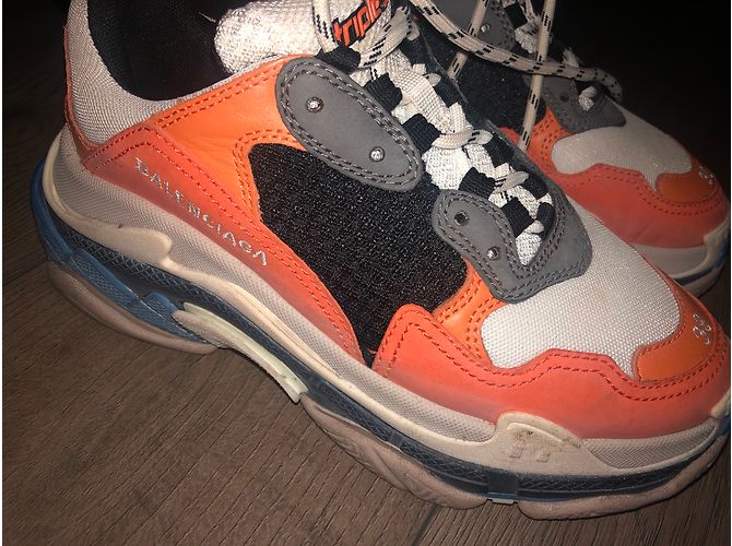 Balenciaga Triple S Sneaker Orange Leder - Ansicht 5