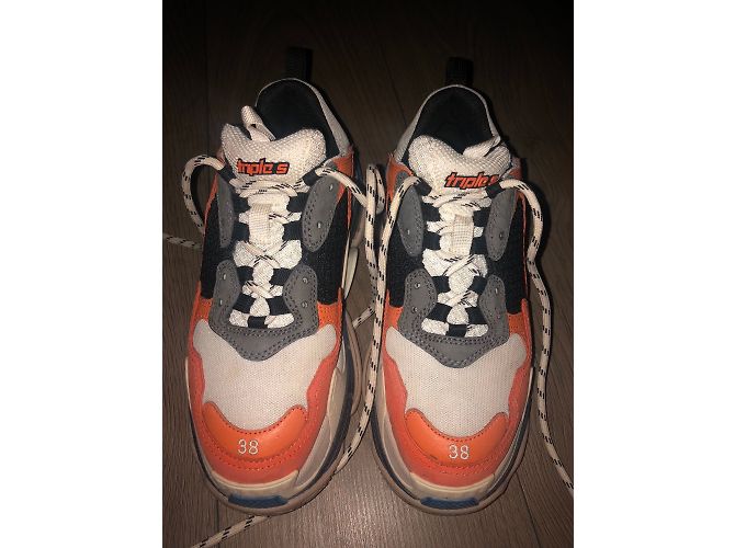 Balenciaga Triple S Sneaker Orange Leder - Ansicht 6