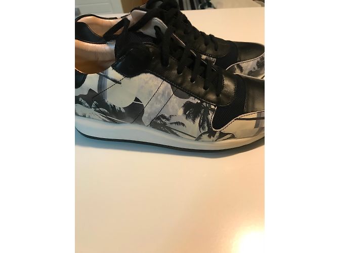 Opening Ceremony Leder Sneaker Schwarz Hellblau - Ansicht 3