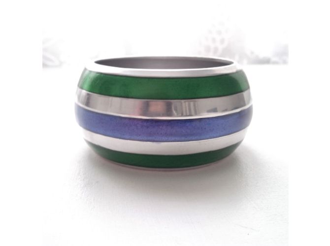 Autre Marque Zweifarbiges Emaille-Armband smaragdgrün und saphirblau - Ansicht 2
