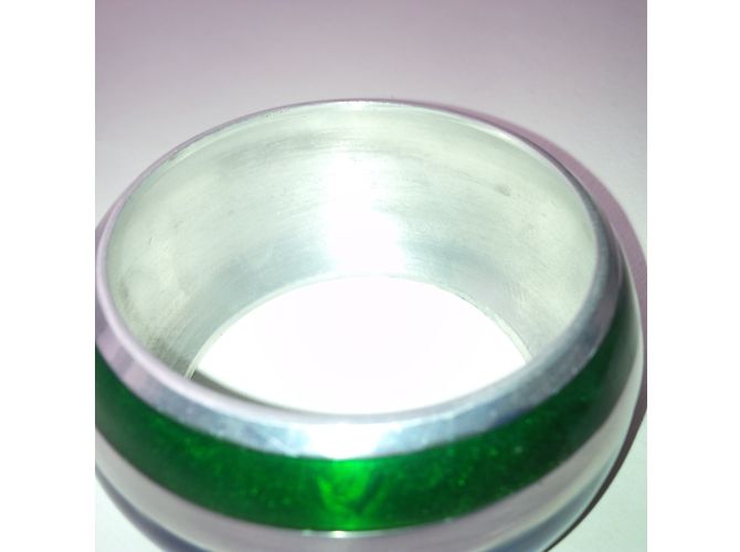 Autre Marque Zweifarbiges Emaille-Armband smaragdgrün und saphirblau - Ansicht 7