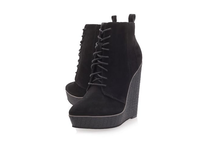 Botines Solar Kurt Geiger de ante negro - vista 2
