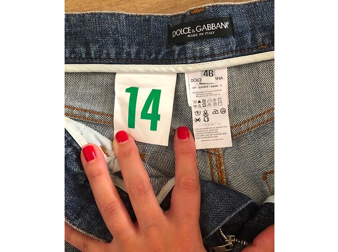 Jeans slim Dolce & Gabbana blu in cotone - vista 3
