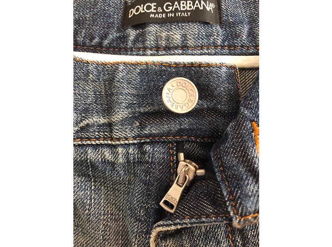 Jeans slim Dolce & Gabbana blu in cotone - vista 4