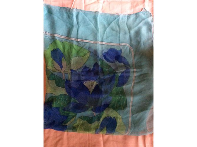 “Grande mousseline de soie Hermès ’Fleurs de Lotus” Multicolore - vista 3