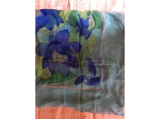 “Grande mousseline de soie Hermès ’Fleurs de Lotus” Multicolore - vista 4