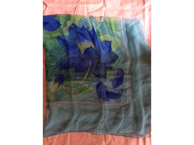 “Grande mousseline de soie Hermès ’Fleurs de Lotus” Multicolore - vista 5