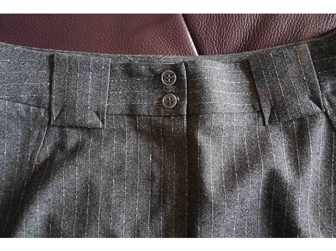 Falda Irene Van Ryb de lana gris con rayas - vista 4