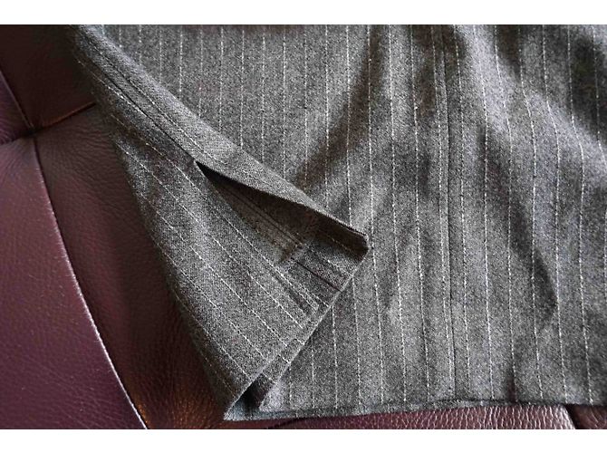 Falda Irene Van Ryb de lana gris con rayas - vista 5