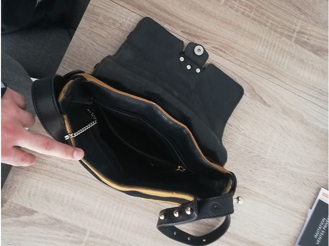 Vintage Sonia Rykiel Handtasche Schwarz Gelb - Ansicht 4