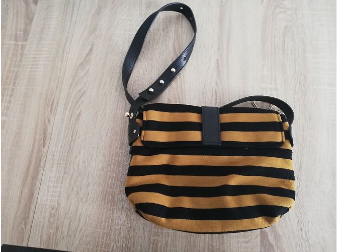 Vintage Sonia Rykiel Handtasche Schwarz Gelb - Ansicht 5