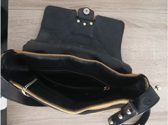 Vintage Sonia Rykiel Handtasche Schwarz Gelb - Ansicht 8
