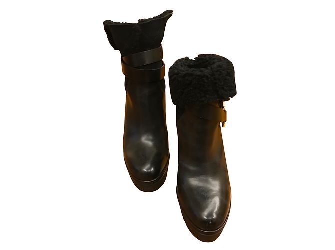 Moncler Botas negras en interior de piel. Negro - vista 2