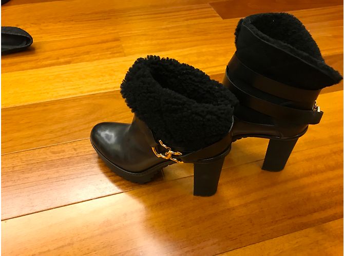 Moncler Botas negras en interior de piel. Negro - vista 4