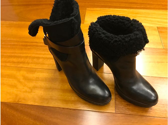 Moncler Botas negras en interior de piel. Negro - vista 6