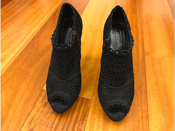 Botines Minelli de gamuza negra Talla 40 Negro - vista 4