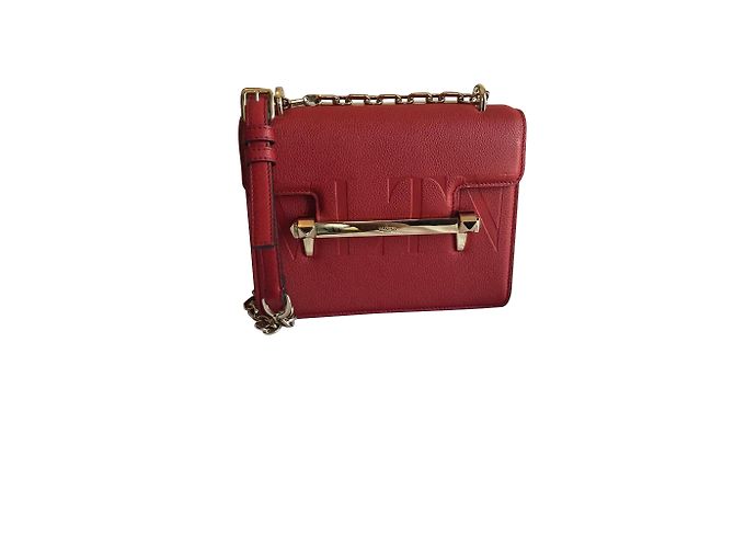 Borsa a tracolla Valentino Garavani Uptown Rockstud in pelle rossa Rosso - vista 3