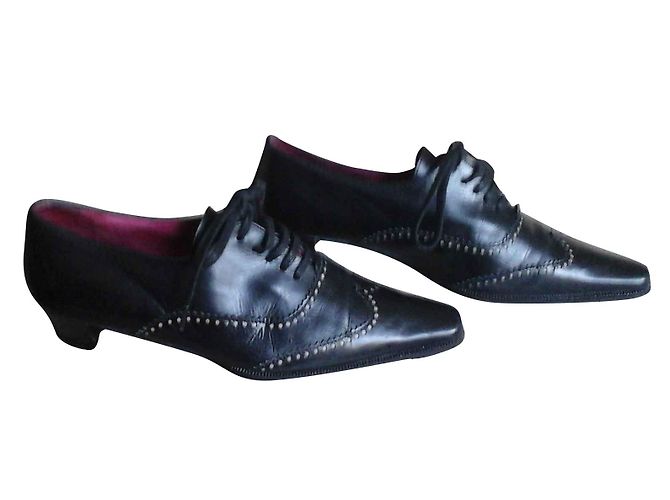 Jaime Mascaro Richelieu in pelle blu scuro Blu navy - vista 2