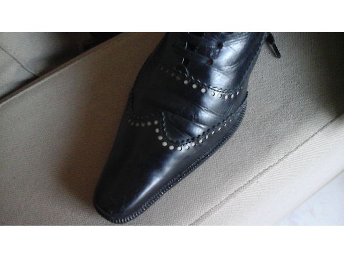 Jaime Mascaro Richelieu in pelle blu scuro Blu navy - vista 3