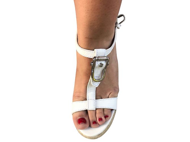 Sandali Burberry in pelle Eggshell Bianco sporco - vista 2