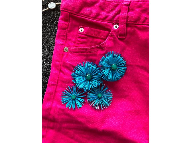 Jeans Dsquared2 Rectos Cortos Fuschia de Denim Fucsia - vista 2