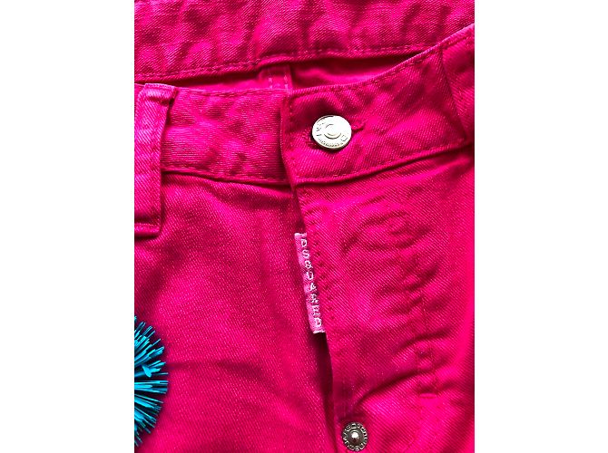 Jeans Dsquared2 Rectos Cortos Fuschia de Denim Fucsia - vista 3